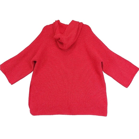 Old Navy Chunky Hooded Tunic Sweater Pull Over Women XL Red bell sleeve - Picture 4 of 15